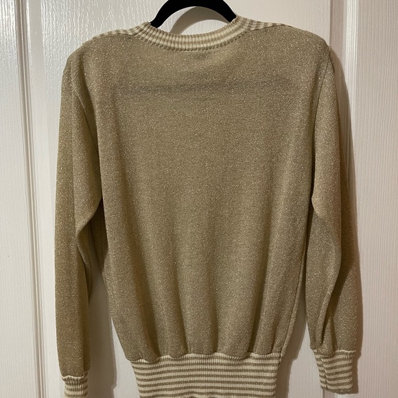Vintage Regency Collection For Joyce Retro Sparkle Gold Sweater Size Medium - Picture 2 of 7